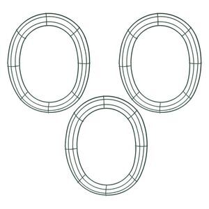 8677 Oval Shaped Wreath Frame 3pcs Happy Easter Egg Shaped Metal Wire